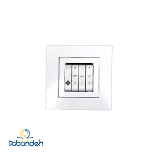 کلید کولر چهارپل BEKER مدل آسان سفید با قاب سفید